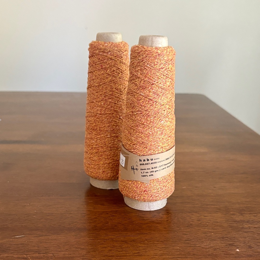 Habu Textiles 100% Silk Yarn Color 76 Peachy Orange